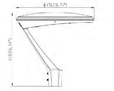 Dimensiones luminaria Arco